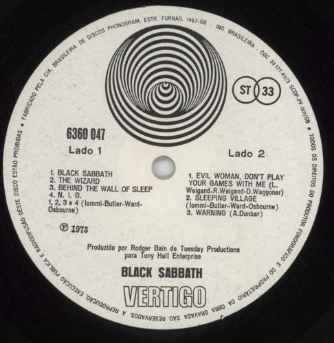 Black Sabbath Black Sabbath vinyl LP album (LP record) Brazilian BLKLPBL235217