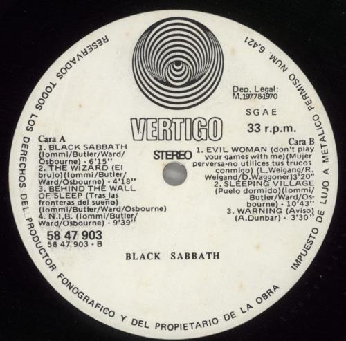 Black Sabbath Black Sabbath vinyl LP album (LP record) Spanish BLKLPBL880391