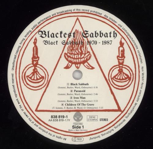 Black Sabbath Blackest Sabbath 2-LP vinyl record set (Double LP Album) German BLK2LBL252782