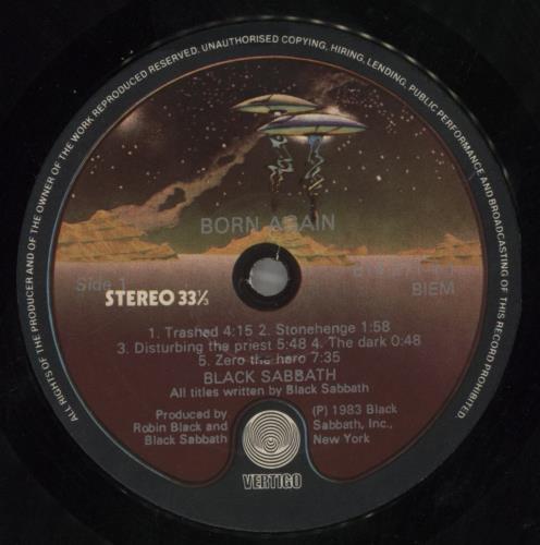 Black Sabbath Born Again vinyl LP album (LP record) Israeli BLKLPBO858692