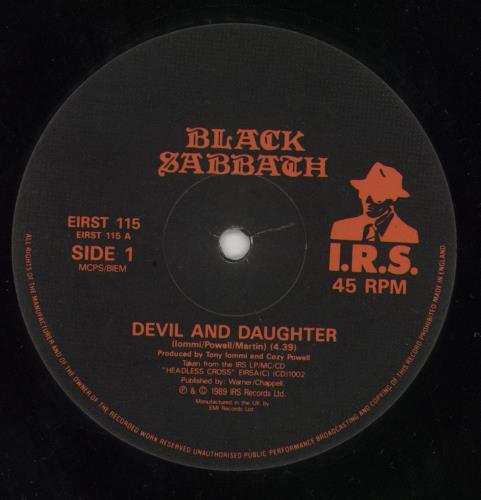 Black Sabbath Devil And Daughter 12" vinyl single (12 inch record / Maxi-single) UK BLK12DE176597