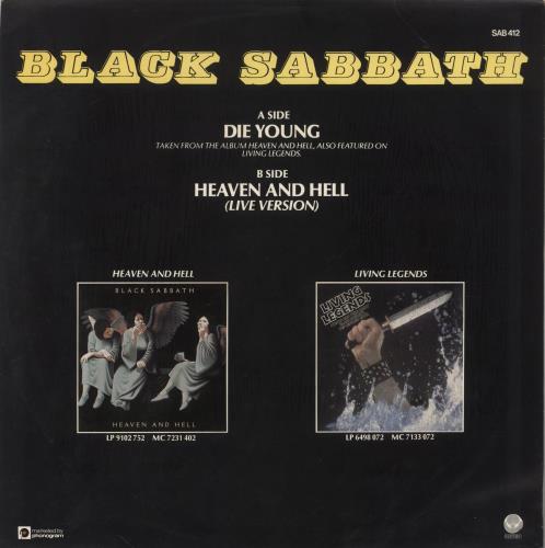 Black Sabbath Die Young 12" vinyl single (12 inch record / Maxi-single) UK BLK12DI70613