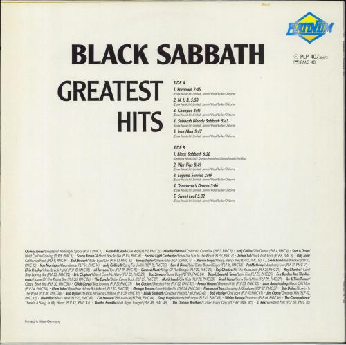 Black Sabbath Greatest Hits vinyl LP album (LP record) Spanish BLKLPGR798610