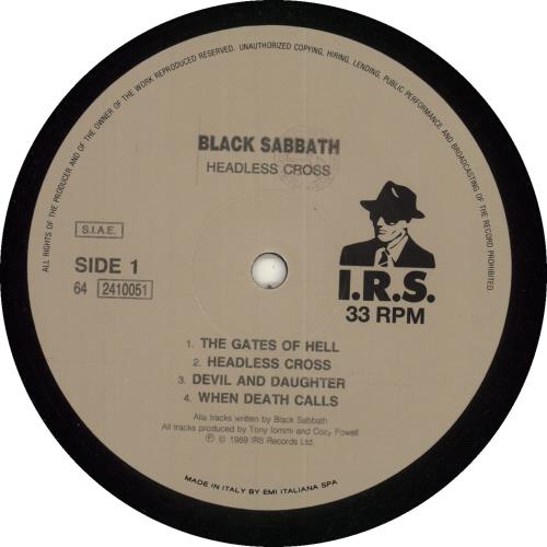 Black Sabbath Headless Cross vinyl LP album (LP record) Italian BLKLPHE726669