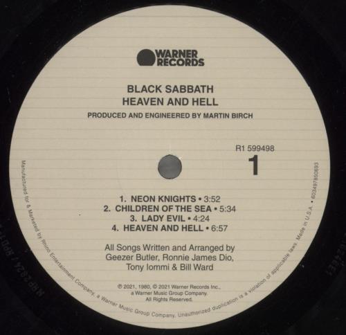 Black Sabbath Heaven And Hell 2-LP vinyl record set (Double LP Album) US BLK2LHE882764