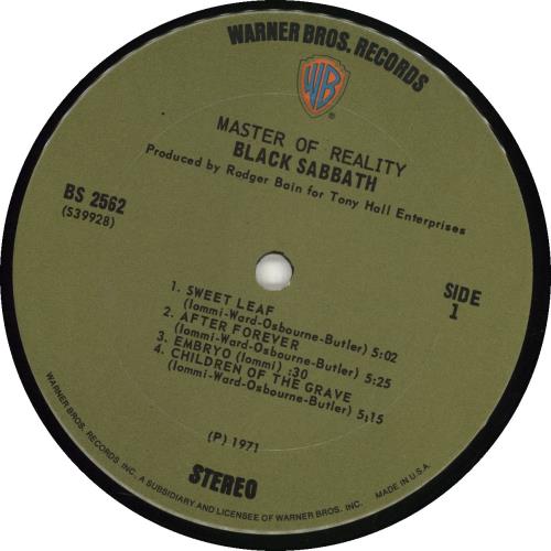 Black Sabbath Master Of Reality + Poster - Green Label vinyl LP album (LP record) US BLKLPMA111752