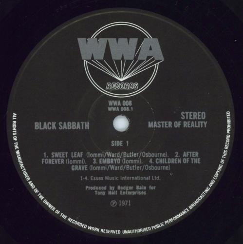Black Sabbath Master Of Reality + Poster - Misprint vinyl LP album (LP record) UK BLKLPMA811692