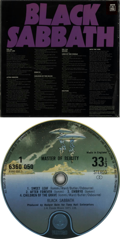 Black Sabbath Master Of Reality - 2nd vinyl LP album (LP record) UK BLKLPMA597510