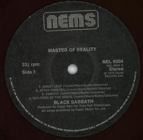Black Sabbath Master Of Reality - Glossy (VG) Sleeve vinyl LP album (LP record) UK BLKLPMA816032