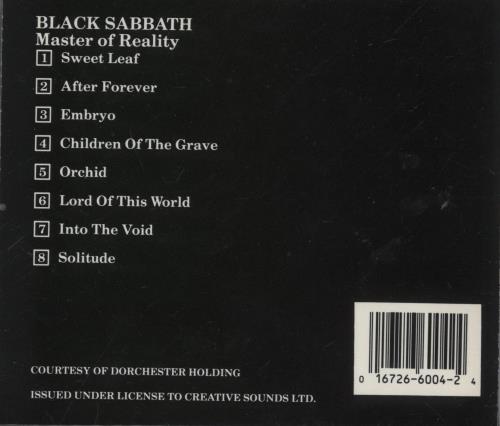 Black Sabbath Master Of Reality - Hologram Sleeve CD album (CDLP) US BLKCDMA881965