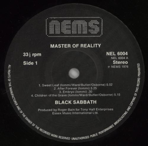 Black Sabbath Master Of Reality - Laminated - EX vinyl LP album (LP record) UK BLKLPMA684755