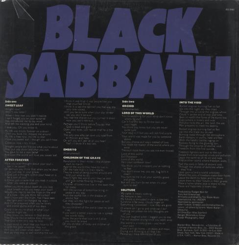 Black Sabbath Master Of Reality - Sealed - Capitol Record Club vinyl LP album (LP record) US BLKLPMA728090