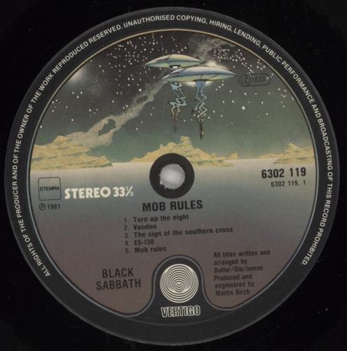 Black Sabbath Mob Rules vinyl LP album (LP record) Dutch BLKLPMO459276
