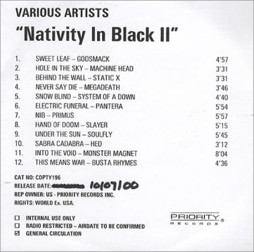 Black Sabbath Nativity In Black II CD-R acetate UK BLKCRNA158588