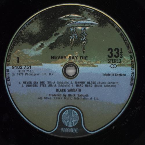 Black Sabbath Never Say Die! - Matt Sleeve - EX vinyl LP album (LP record) UK BLKLPNE879825