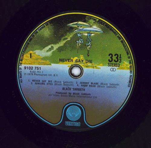 Black Sabbath Never Say Die! vinyl LP album (LP record) UK BLKLPNE772433