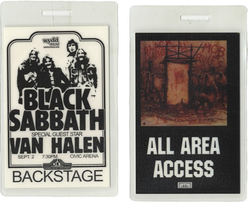 Black Sabbath Pair Of Tour Laminates tour pass US BLKTPPA462519