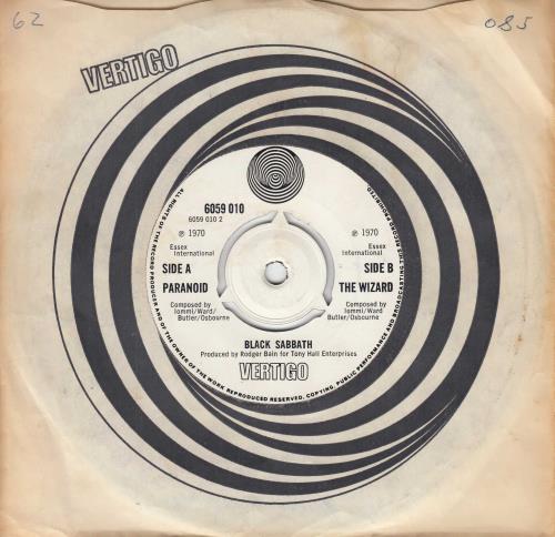 Black Sabbath Paranoid - 1st - 3pr 7" vinyl single (7 inch record / 45) UK BLK07PA676935