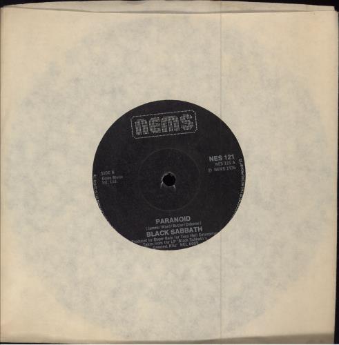 Black Sabbath Paranoid - solid 7" vinyl single (7 inch record / 45) UK BLK07PA780997