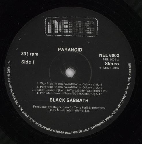 Black Sabbath Paranoid - VG/EX vinyl LP album (LP record) UK BLKLPPA892442