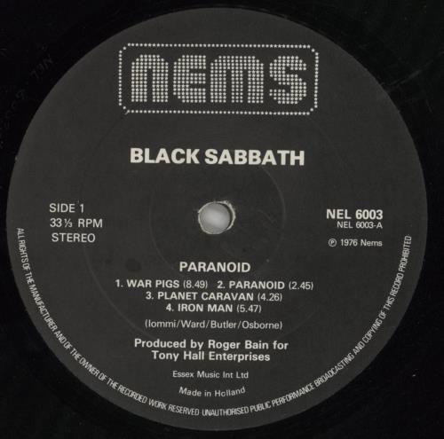 Black Sabbath Paranoid vinyl LP album (LP record) Dutch BLKLPPA362428