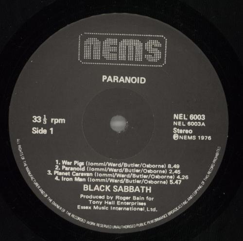 Black Sabbath Paranoid vinyl LP album (LP record) UK BLKLPPA459277