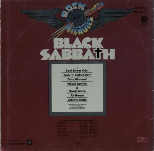 Black Sabbath Rock Heavies vinyl LP album (LP record) German BLKLPRO86642