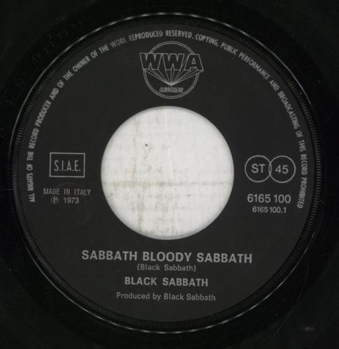 Black Sabbath Sabbath Bloody Sabbath 7" vinyl single (7 inch record / 45) Italian BLK07SA169332