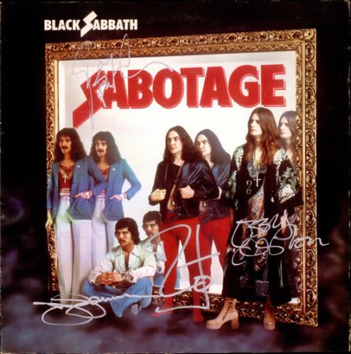 Black Sabbath Sabotage - Autographed vinyl LP album (LP record) US BLKLPSA520193