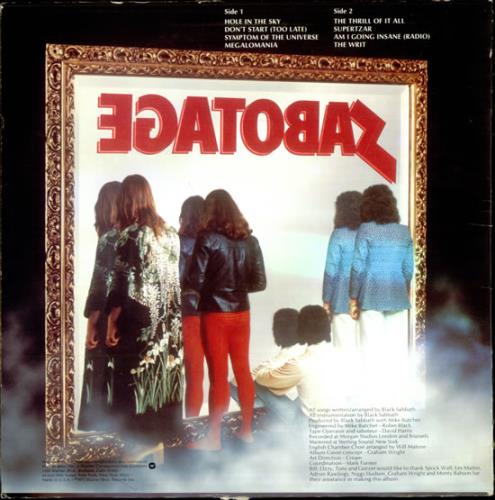 Black Sabbath Sabotage - Autographed vinyl LP album (LP record) US BLKLPSA520193
