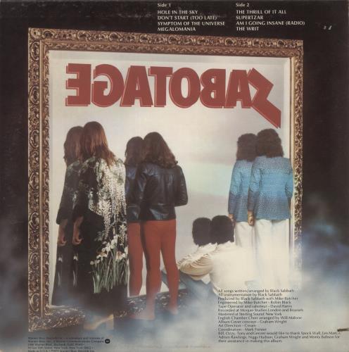 Black Sabbath Sabotage - VG vinyl LP album (LP record) US BLKLPSA504656
