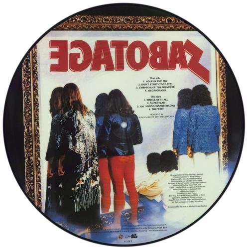 Black Sabbath Sabotage picture disc LP (vinyl picture disc album) UK BLKPDSA294214