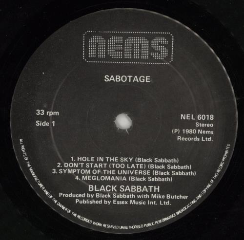 Black Sabbath Sabotage vinyl LP album (LP record) Dutch BLKLPSA391488