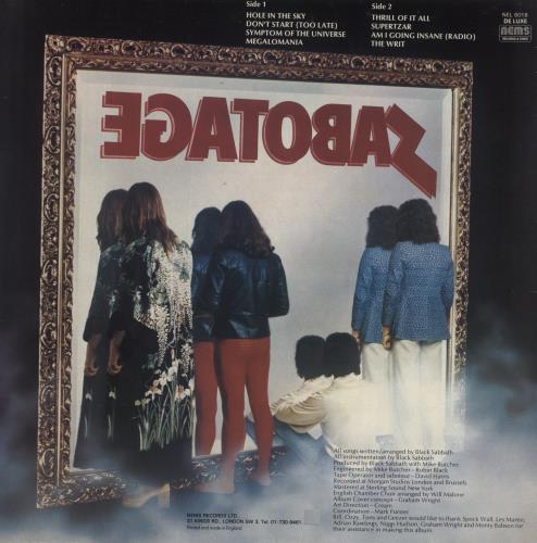 Black Sabbath Sabotage vinyl LP album (LP record) UK BLKLPSA829011