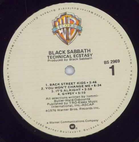 Black Sabbath Technical Ecstasy - Shrink vinyl LP album (LP record) US BLKLPTE832419
