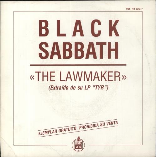 Black Sabbath The Lawmaker 7" vinyl single (7 inch record / 45) Spanish BLK07TH170160