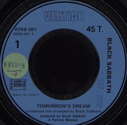 Black Sabbath Tomorrow's Dream 7" vinyl single (7 inch record / 45) French BLK07TO687006