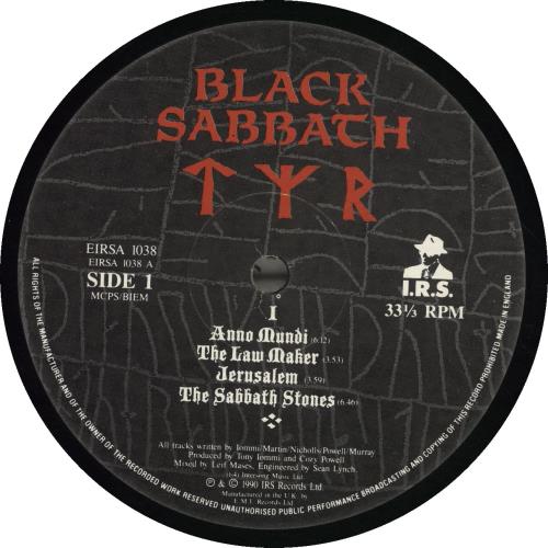 Black Sabbath Tyr - 1st vinyl LP album (LP record) UK BLKLPTY693649