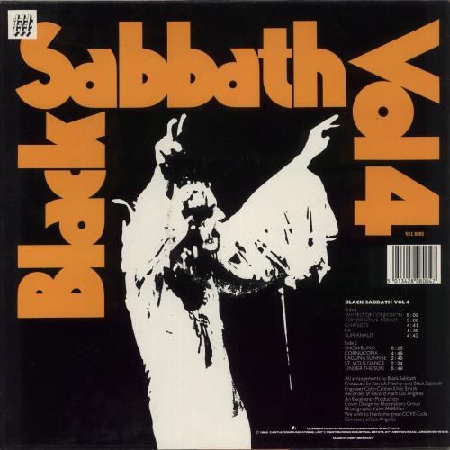 Black Sabbath Vol. 4 - VG vinyl LP album (LP record) German BLKLPVO877497