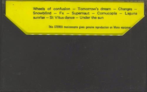 Black Sabbath Vol. 4 cassette album UK BLKCLVO789652
