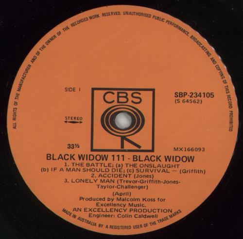 Black Widow Black Widow III - 1st vinyl LP album (LP record) Australian BWDLPBL866710