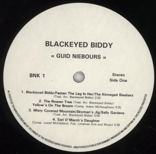 Blackeyed Biddy Guid Niebours vinyl LP album (LP record) UK 77CLPGU851553