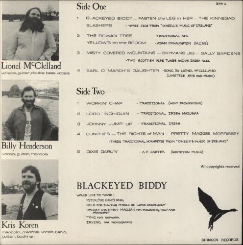 Blackeyed Biddy Guid Niebours vinyl LP album (LP record) UK 77CLPGU851553