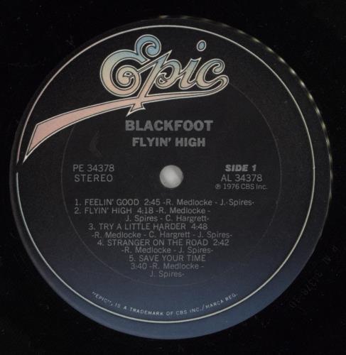 Blackfoot Flyin' High vinyl LP album (LP record) US KFOLPFL701809