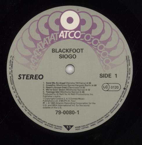 Blackfoot Siogo vinyl LP album (LP record) German KFOLPSI455789