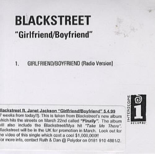 Blackstreet Girlfriend/Boyfriend CD-R acetate UK BKSCRGI333755