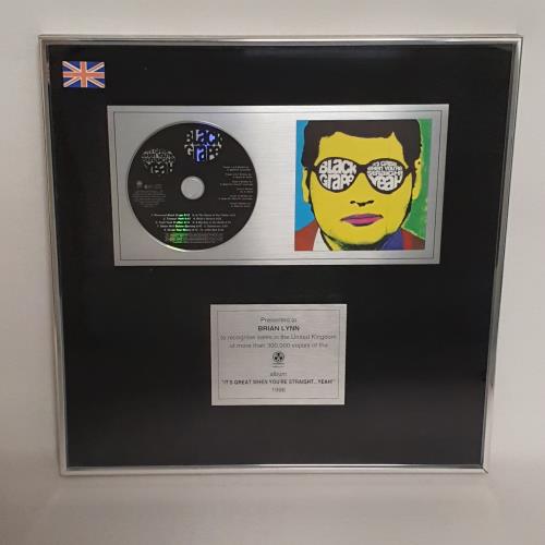 Black Grape It's Great When You're Straight Yeah award disc UK BGRAWIT173200