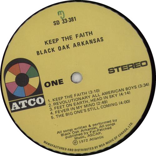 Black Oak Arkansas Keep The Faith Canadian vinyl LP album (LP record
