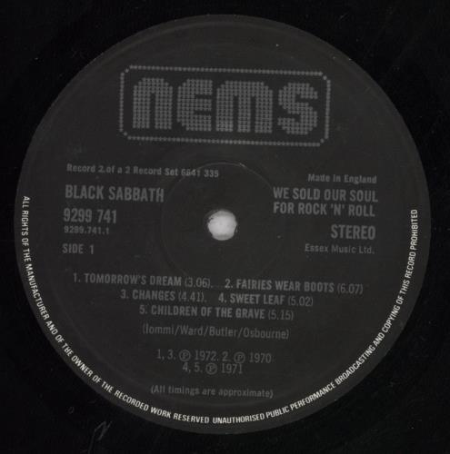 Black Sabbath We Sold Our Soul For Rock 'N' Roll UK 2LP vinyl record set (Double LP Album) (171359) Black Sabbath We Sold Our Soul For Rock 'N' Roll UK 2LP vinyl record set (Double LP Album) (171359)