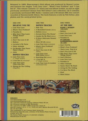 Blancmange Believe You Me - Media Book Edition 3-CD album set (Triple CD) UK BLA3CBE864601